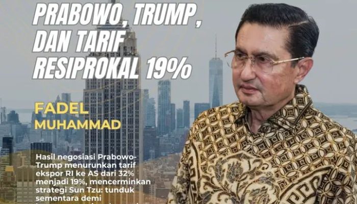 Menilik Cuplikan Tulisan Fadel Muhammad : Prabowo, Trump dan Tarif Resiprokal 19 Persen